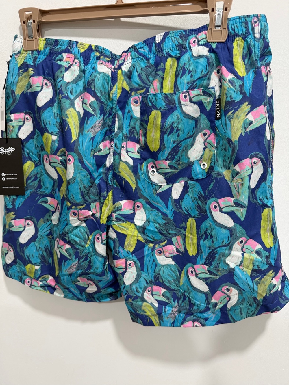 men's Brooklyn Cloth Kent Ave Volley Swim Trunks in size L, featuring a vibrant,